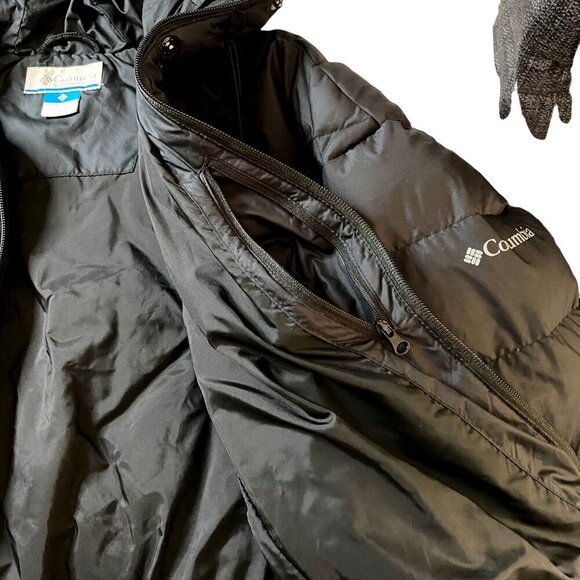 Columbia ICY Heights Belted Down Quilted Puffer Jacket in Black Women's Sz M - Picture 9 of 13